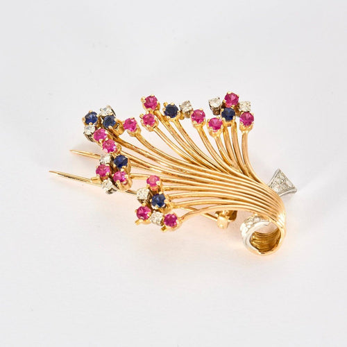 Broche Broche vintage en or jaune 18 carats 58 Facettes Valuor Modèle-014