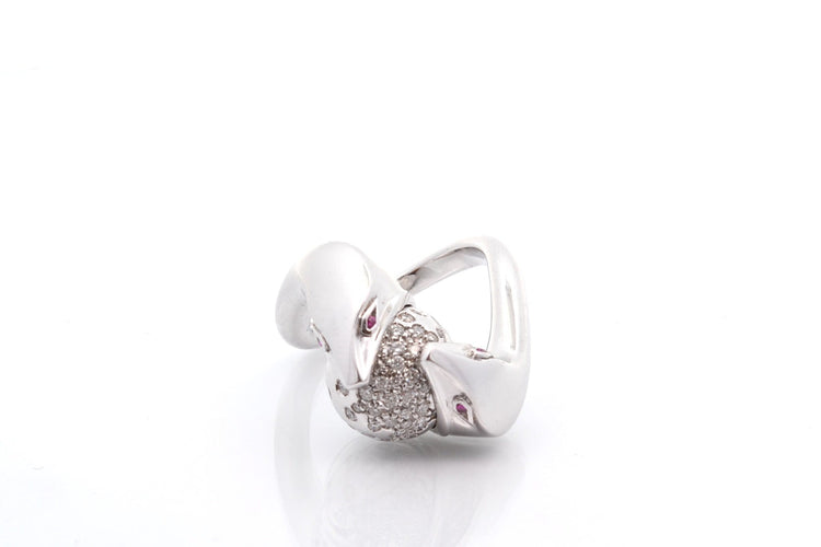 Bague 54 Boucheron - Bague en or 18k, diamants et rubis 58 Facettes 27533