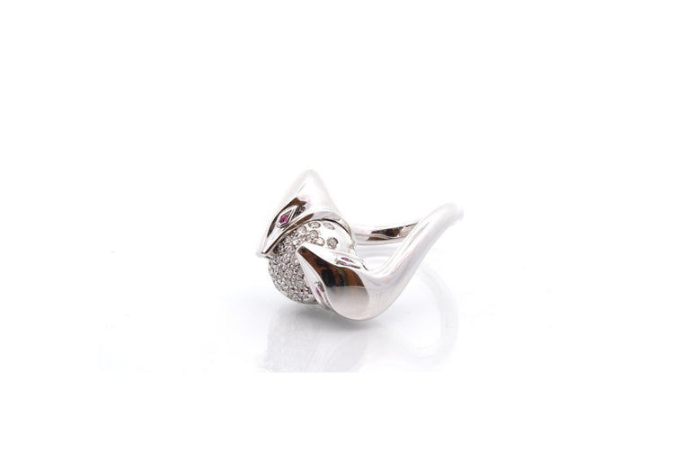 Bague 54 Boucheron - Bague en or 18k, diamants et rubis 58 Facettes 27533