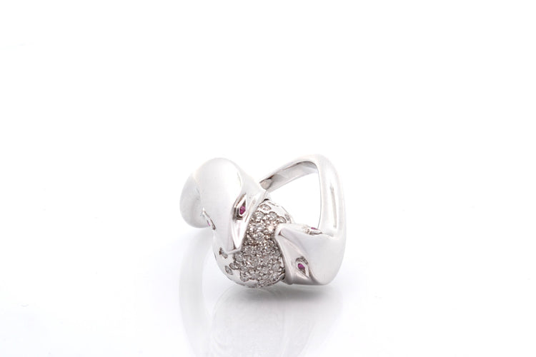 Bague 54 Boucheron - Bague en or 18k, diamants et rubis 58 Facettes 27533
