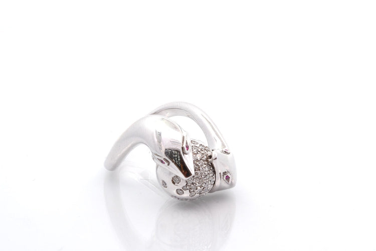 Bague 54 Boucheron - Bague en or 18k, diamants et rubis 58 Facettes 27533