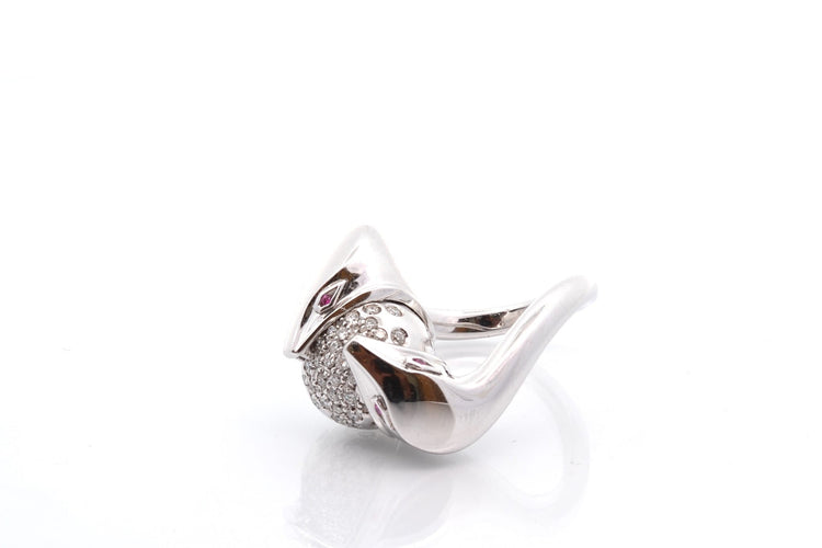 Bague 54 Boucheron - Bague en or 18k, diamants et rubis 58 Facettes 27533