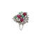 Bague 59 Bague - Rubis, émeraudes et diamants en or blanc 14 ct 58 Facettes 37784