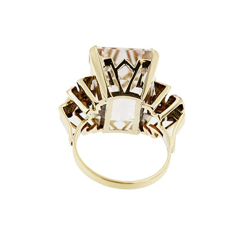 Bague 54 Bague cocktail en or jaune, rose et blanc 18 ct avec morganite et diamants 58 Facettes 37785