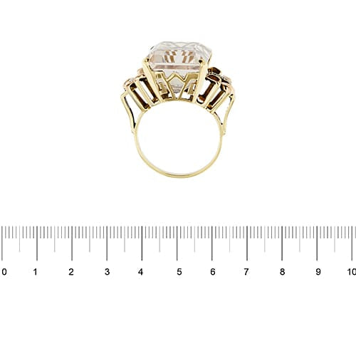 Bague 54 Bague cocktail en or jaune, rose et blanc 18 ct avec morganite et diamants 58 Facettes 37785