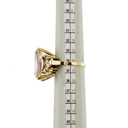 Bague 54 Bague cocktail en or jaune, rose et blanc 18 ct avec morganite et diamants 58 Facettes 37785