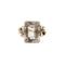 Bague 54 Bague cocktail en or jaune, rose et blanc 18 ct avec morganite et diamants 58 Facettes 37785
