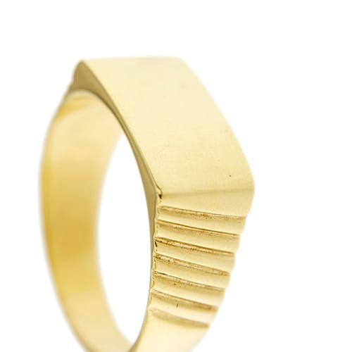 Bague Bague chevalière homme rectangulaire en or jaune 18 ct 58 Facettes 29999