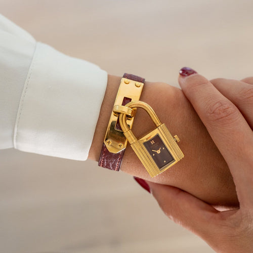 Montre Hermès - Montre Kelly à cadran bordeaux 58 Facettes 619