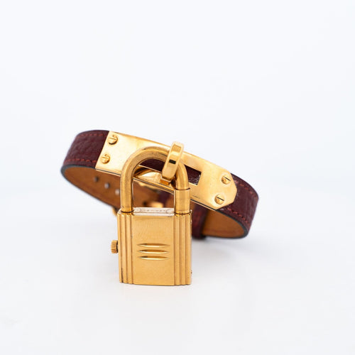 Montre Hermès - Montre Kelly à cadran bordeaux 58 Facettes 619