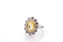 Bague 50.5 Bague saphir jaune de Ceylan 4,68 ct et diamants en or jaune 18k 58 Facettes 27550-27181