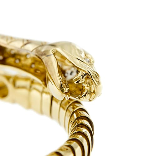 Bracelet Bracelet serpent rigide en or jaune 18 ct et diamants 58 Facettes 39752