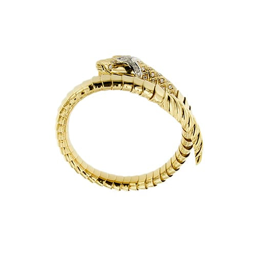 Bracelet Bracelet serpent rigide en or jaune 18 ct et diamants 58 Facettes 39752