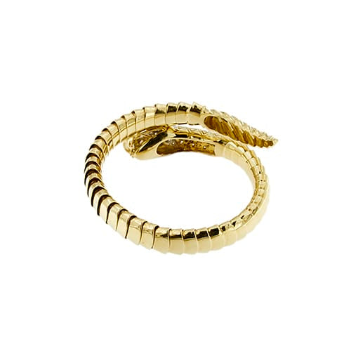 Bracelet Bracelet serpent rigide en or jaune 18 ct et diamants 58 Facettes 39752