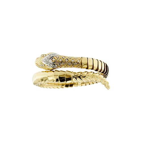 Bracelet Bracelet serpent rigide en or jaune 18 ct et diamants 58 Facettes 39752