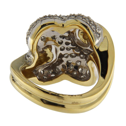 Bague 55 Bague - Pavé de diamants en or jaune et blanc 58 Facettes G3873
