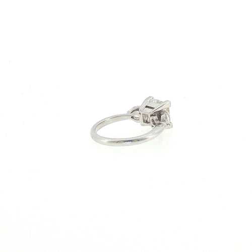 Bague 54 Bague solitaire en or blanc avec diamant taille princesse 3,00 ct 58 Facettes 2.18680