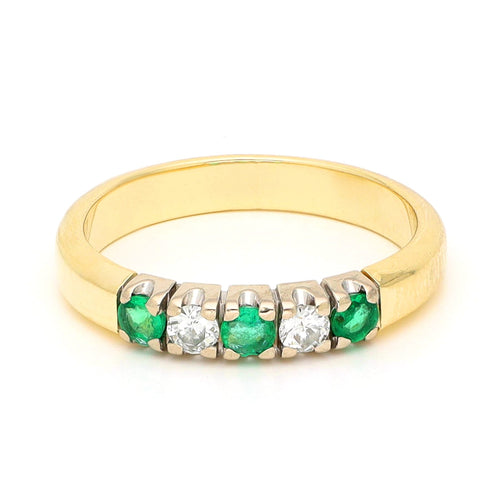 Bague 52.5 Bague en or jaune et blanc 14k, émeraudes et diamants 58 Facettes 78A836AE470A492DA0A6D54A4C88D17D