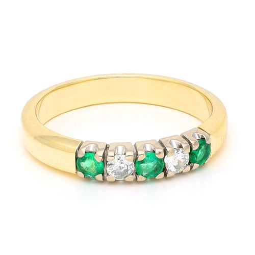 Bague 52.5 Bague en or jaune et blanc 14k, émeraudes et diamants 58 Facettes 78A836AE470A492DA0A6D54A4C88D17D