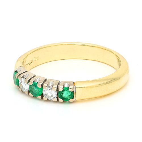 Bague 52.5 Bague en or jaune et blanc 14k, émeraudes et diamants 58 Facettes 78A836AE470A492DA0A6D54A4C88D17D