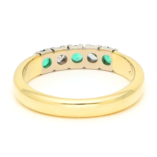 Bague 52.5 Bague en or jaune et blanc 14k, émeraudes et diamants 58 Facettes 78A836AE470A492DA0A6D54A4C88D17D