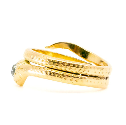 Bague 61 Bague serpent en or jaune 14k avec diamant taille ancienne 58 Facettes 8453BA8C7C514FD8B8F01E953833235F