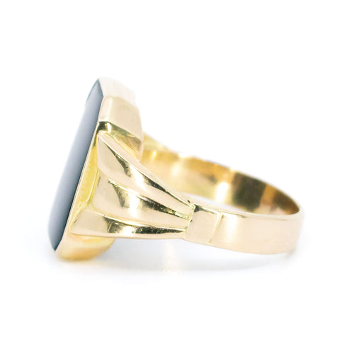 Bague 59 Chevalière en or 14k ornée d’onyx 58 Facettes 9DB69F672E404988BE47A2671D82855C