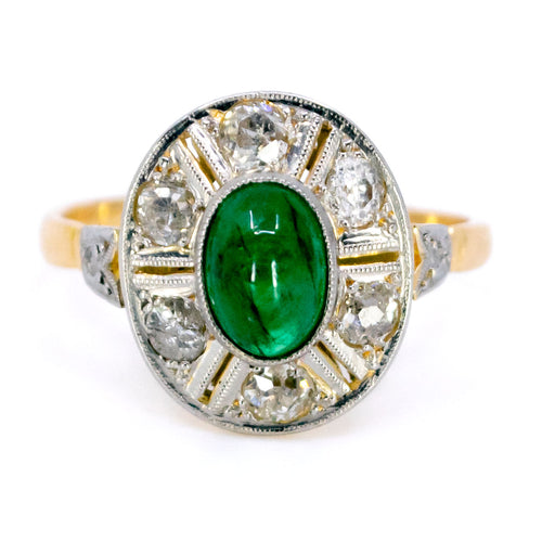 Bague 53.5 Bague Art déco en or 18 ct avec émeraude et diamant 58 Facettes 37A8280FBA9148F2819E194FCF5B7C61