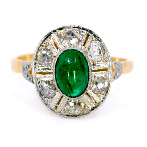 Bague 53.5 Bague Art déco en or 18 ct avec émeraude et diamant 58 Facettes 37A8280FBA9148F2819E194FCF5B7C61