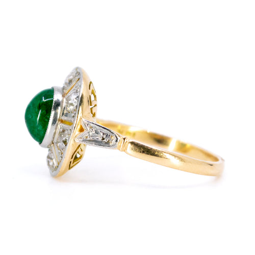 Bague 53.5 Bague Art déco en or 18 ct avec émeraude et diamant 58 Facettes 37A8280FBA9148F2819E194FCF5B7C61