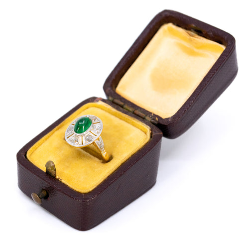Bague 53.5 Bague Art déco en or 18 ct avec émeraude et diamant 58 Facettes 37A8280FBA9148F2819E194FCF5B7C61