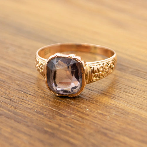 Bague 61 Bague solitaire rétro en or 14 carats avec améthyste 3,00 ct 58 Facettes FFBACBC95CC944E7BF80095C9212A5F8