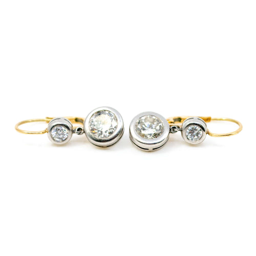 Boucles d'oreilles Boucles d’oreilles pendantes en platine et or 18k, diamants taille ancienne 58 Facettes 71E2F07267554564A79EEC66290810E4