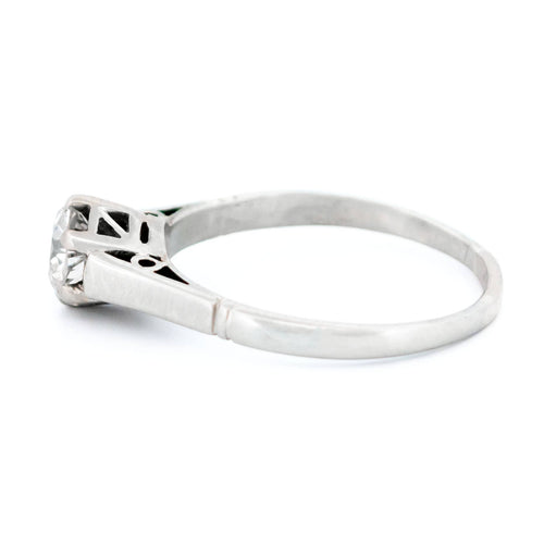 Bague 47 Bague solitaire en or blanc 18k avec diamant taille ancienne 58 Facettes 404E41F883184277BEFD7B8FD3B05EC7