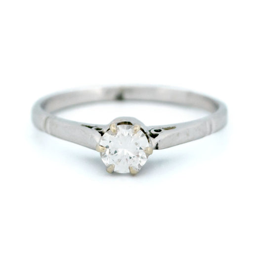 Bague 51 Bague solitaire rétro en or jaune et blanc 14k avec diamant 58 Facettes 7CFD1D485F9B45B895D85A2433C5D286