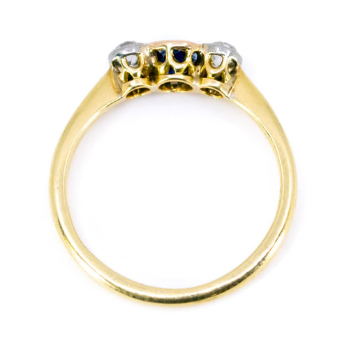 Bague 54 Bague trilogie en or 18k, saphir et diamants taille ancienne 58 Facettes 88914CB189C547DF9C8B323349B654F6