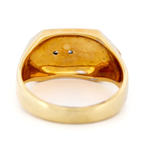 Bague 60 Bague chevalière rétro en or jaune et blanc 14k et diamant 58 Facettes 9AFF7C8BC8AB4E1C8F11B454230F7E05