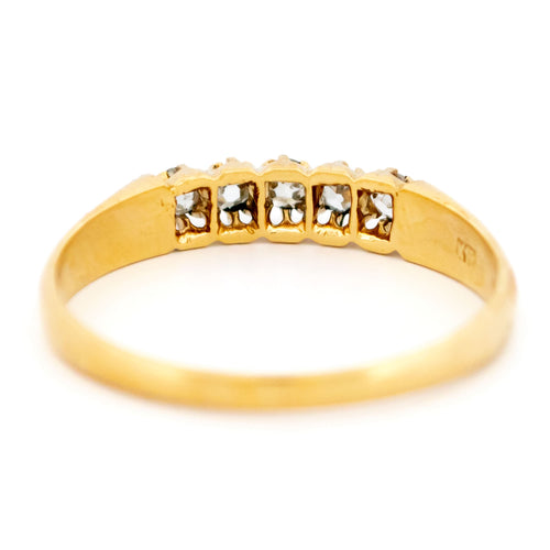 Bague 58 Bague ligne de diamants taille ancienne en or jaune 14k 58 Facettes 3A52EF8B9E8F4AA9A786FB3492D0965A