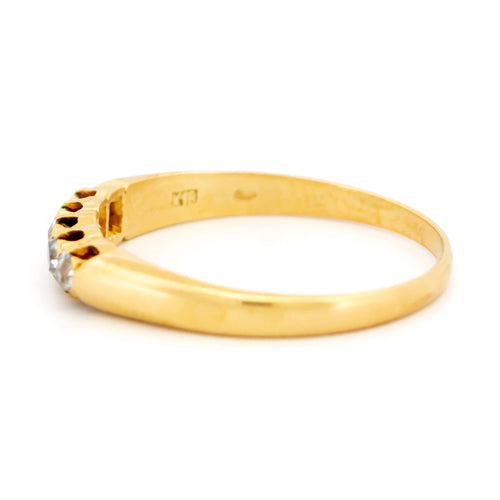 Bague 58 Bague ligne de diamants taille ancienne en or jaune 14k 58 Facettes 3A52EF8B9E8F4AA9A786FB3492D0965A