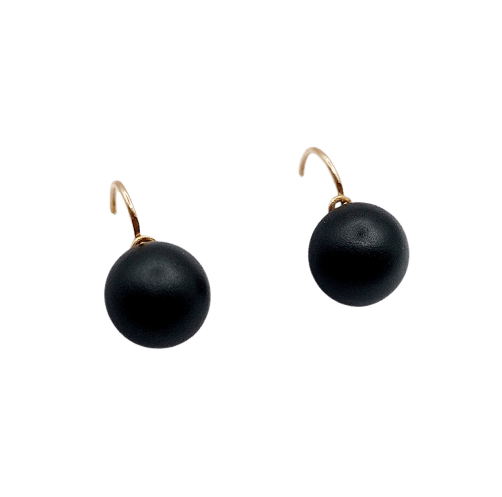 Boucles d'oreilles Boucles d’oreilles dormeuses anciennes en or 18k, cabochon de jais, vers 1900 58 Facettes A07957