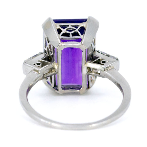 Bague 52.5 Bague cocktail Art déco en platine avec améthyste et diamants 58 Facettes 08680590B67741B99F4F0D06A2443A80