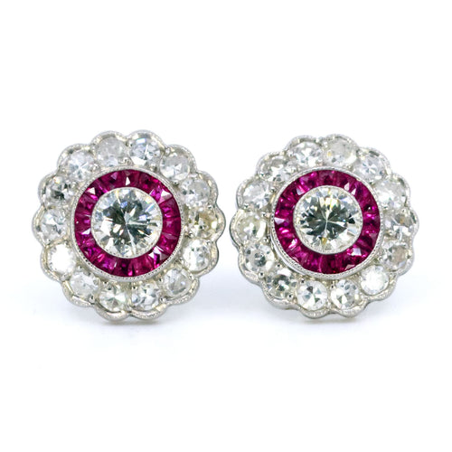 Boucles d'oreilles Boucles d’oreilles Art déco en platine, diamants et rubis 58 Facettes D142CB1AA0A44E93A57F3964C740BA1D