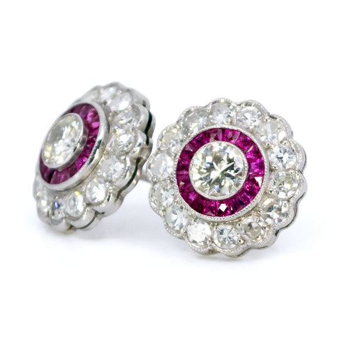 Boucles d'oreilles Boucles d’oreilles Art déco en platine, diamants et rubis 58 Facettes D142CB1AA0A44E93A57F3964C740BA1D