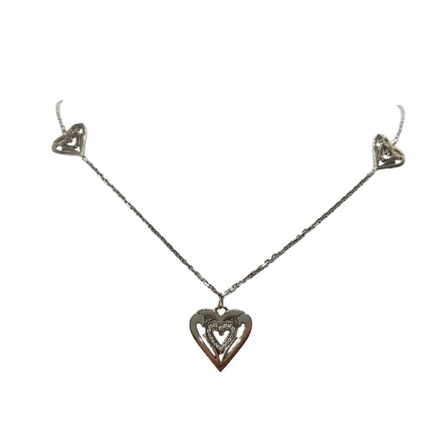 Collier Collier cœur en or blanc 18k 58 Facettes #2417