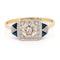 Bague 55 Bague Art déco en or jaune et blanc 18k, diamant et saphirs 58 Facettes E919E52DD17F4A4997D032EB7C9EE3FA