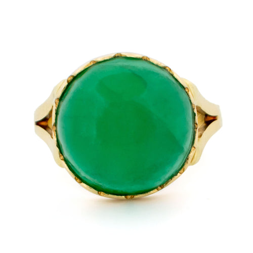Bague 55 Adamse, C.N. - Bague solitaire en or jaune 14k avec émeraude 58 Facettes 06573269DF1B4AA79ED1C3B803CC1203