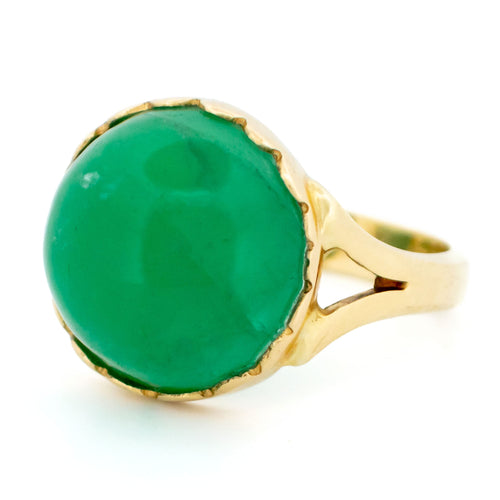 Bague 55 Adamse, C.N. - Bague solitaire en or jaune 14k avec émeraude 58 Facettes 06573269DF1B4AA79ED1C3B803CC1203