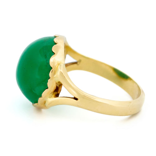 Bague 55 Adamse, C.N. - Bague solitaire en or jaune 14k avec émeraude 58 Facettes 06573269DF1B4AA79ED1C3B803CC1203
