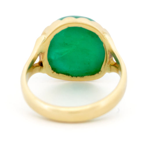 Bague 55 Adamse, C.N. - Bague solitaire en or jaune 14k avec émeraude 58 Facettes 06573269DF1B4AA79ED1C3B803CC1203