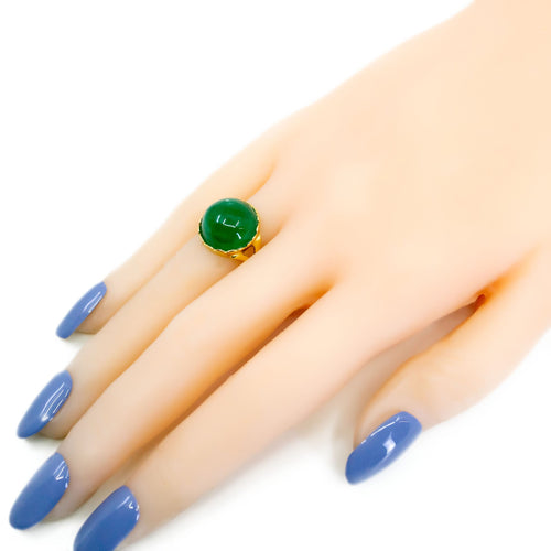 Bague 55 Adamse, C.N. - Bague solitaire en or jaune 14k avec émeraude 58 Facettes 06573269DF1B4AA79ED1C3B803CC1203